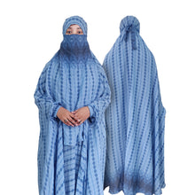 Cotton Khimar – Sky Indigo Print