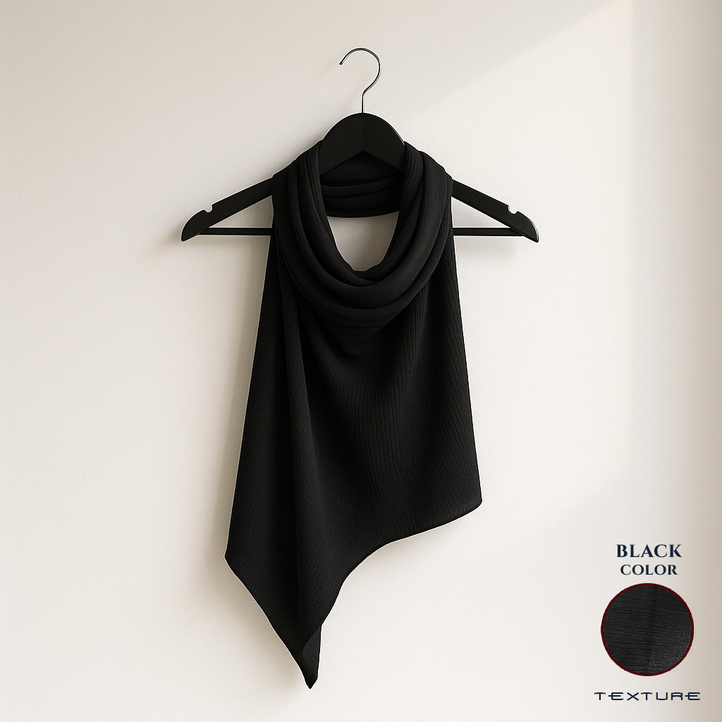 Black Silk Hijab
