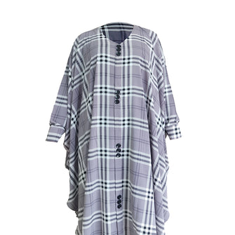 Short Kaptan Burkha – Grey Plaid Elegance
