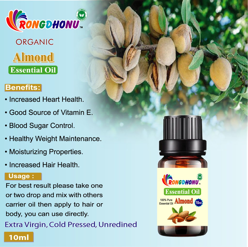 Almond (Kath Badam) Essential Oil (বাদাম (কাঠ বাদাম) এসেনশিয়াল অয়েল) -10ml