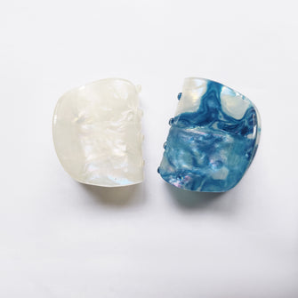 Round Marble Hair Clip