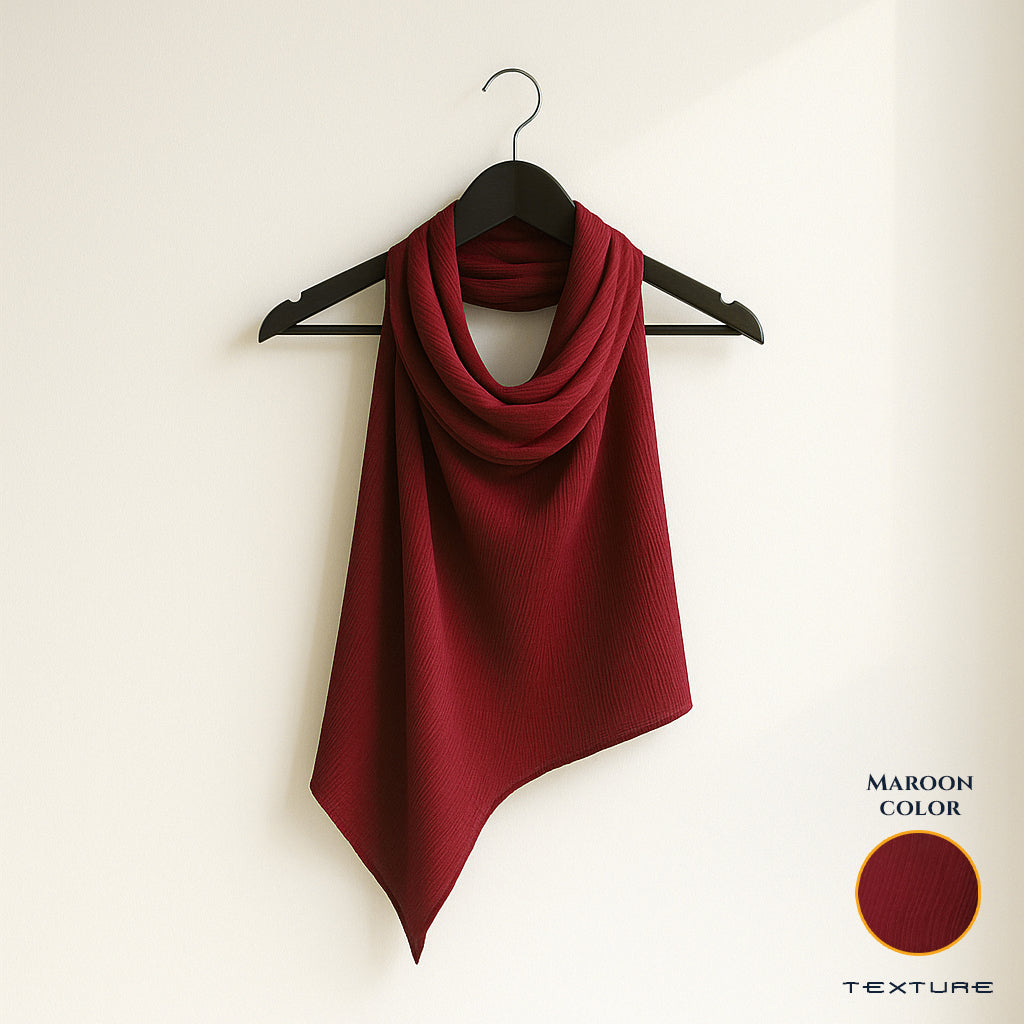 maroon silk hijab