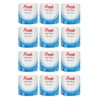 Fresh Toilet Tissue Paper - White -12 Pack