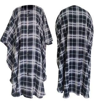 Short Kaptan Burkha – Black & White Plaid