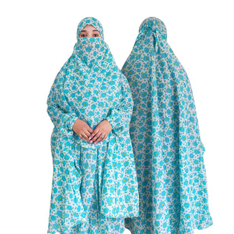 Khimar – Sky Blue Floral