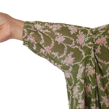 Olive Green Floral Printed Khimar