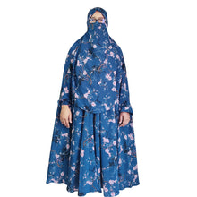 Jorjet Floral Blue Khimar – Elegant &amp; Comfortable Modest Wear