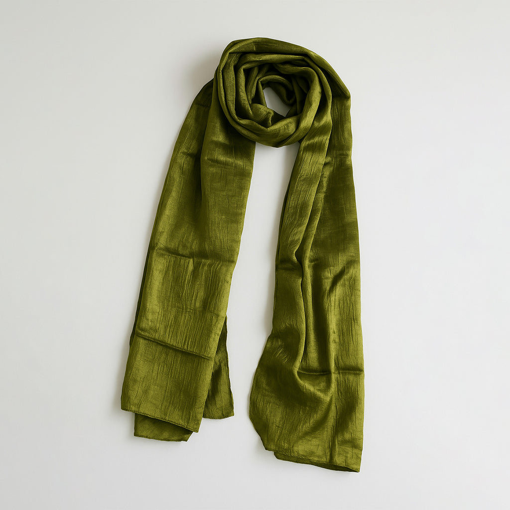Olive silk hijab
