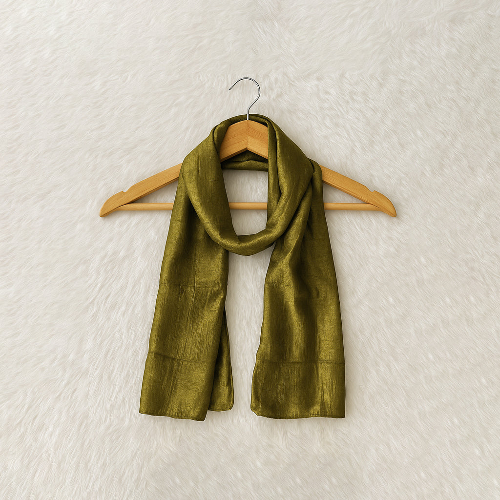 Olive silk hijab