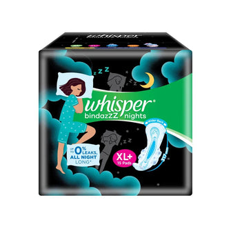 Whisper Bindazzz Nights Heavy Flow Sanitary Napkin XL+