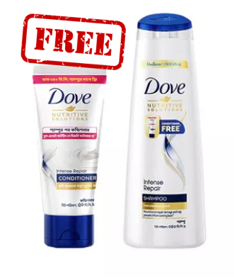 Dove Shampoo Intense Repair (Free Dove Intense Repair Conditioner 50 ml)