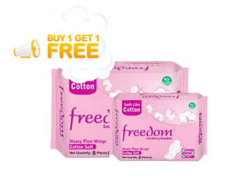 Freedom Heavy Flow Cotton Soft Sanitary Napkin (BUY ONE GET ONE) 8pads